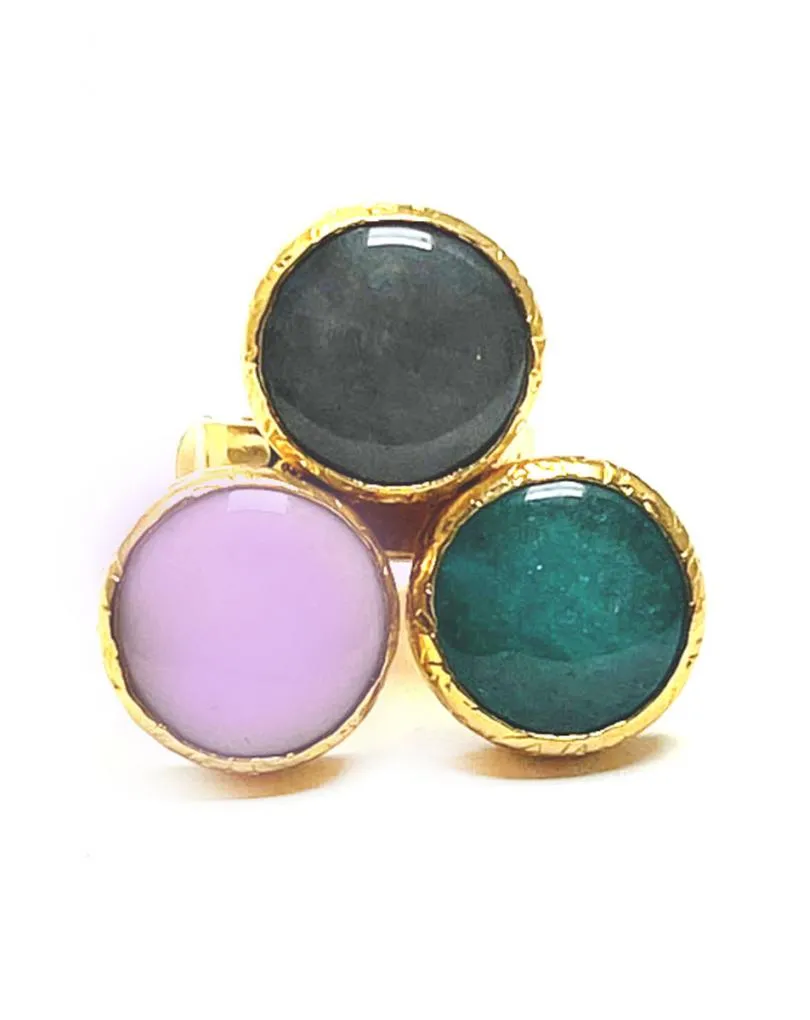 ANILLOS BONITOS ONLINE CON TRIO DE PIEDRAS VISTOSAS PARA BODAS
