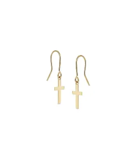 Boucles d'oreilles or jaune Croix 18 Carats