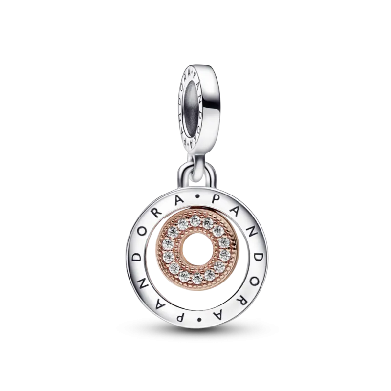 Charm Colgante Pandora Signature Logo Dos Tonos Círculos