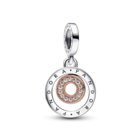 Charm Colgante Pandora Signature Logo Dos Tonos Círculos