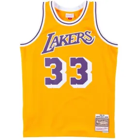 Kareem Abdul-Jabbar Los Angeles Lakers 84-85 Yellow Retro Swingman