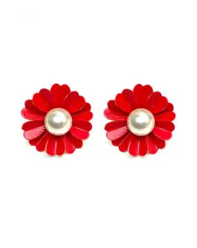 PENDIENTES ROJOS DE MARGARITA, LUCELOS CON TU VESTIDO Y COMBINALOS CON TUS PERLAS