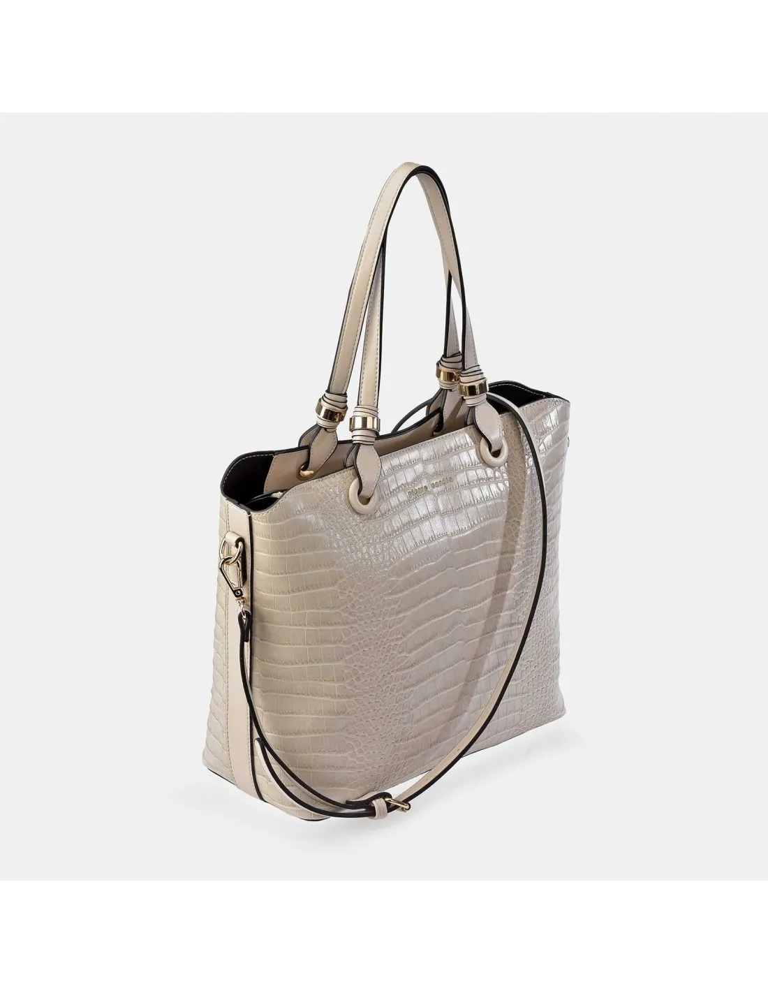 PIERRE CARDIN Bolso Shopping grabado para mujer con asas largas y bandolera